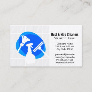 Carte De Visite Balai Pulvérisateur Raclette Logo de nettoyage