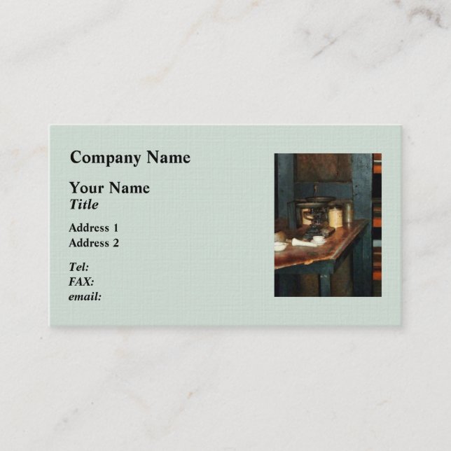 Carte De Visite Balance à pan et alun (Devant)