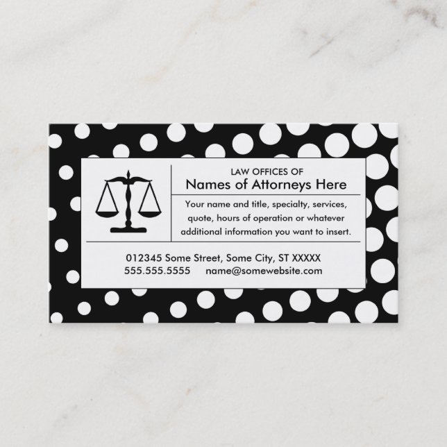 Carte De Visite balance de justice en demi-teinte (Devant)