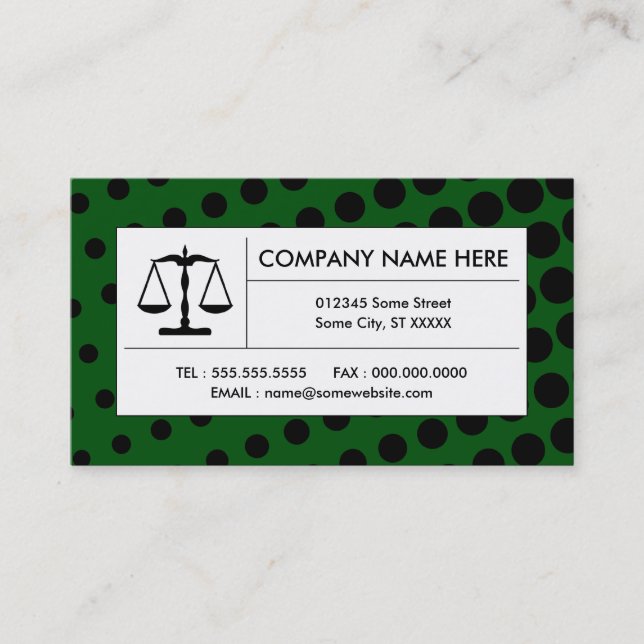 Carte De Visite balance de justice en demi-teinte (Devant)