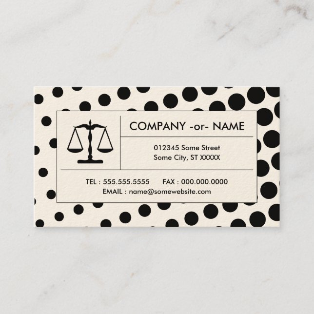 Carte De Visite balance de justice en demi-teinte (Devant)