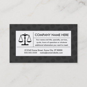 Carte De Visite balance de justice en demi-teinte
