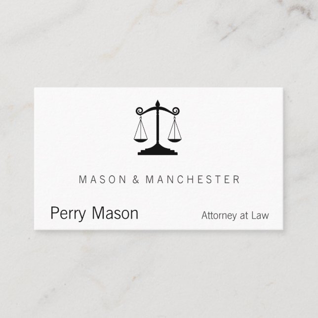Carte De Visite Balance de la justice (Devant)