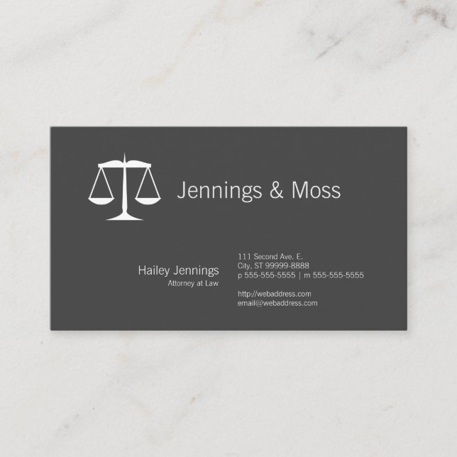 Carte De Visite Balance de la justice (Devant)