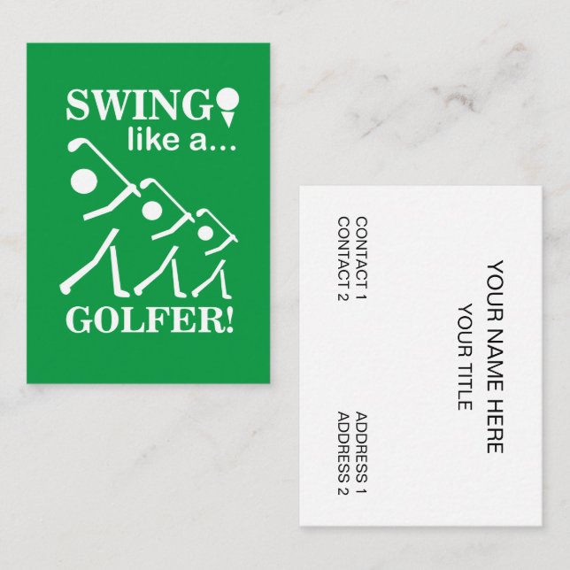 Carte De Visite Balancez comme un golfeur Professeur de golf Pro d (Devant / Derrière)