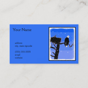 Carte De Visite Bald Eagle en hiver - Art original de la faune