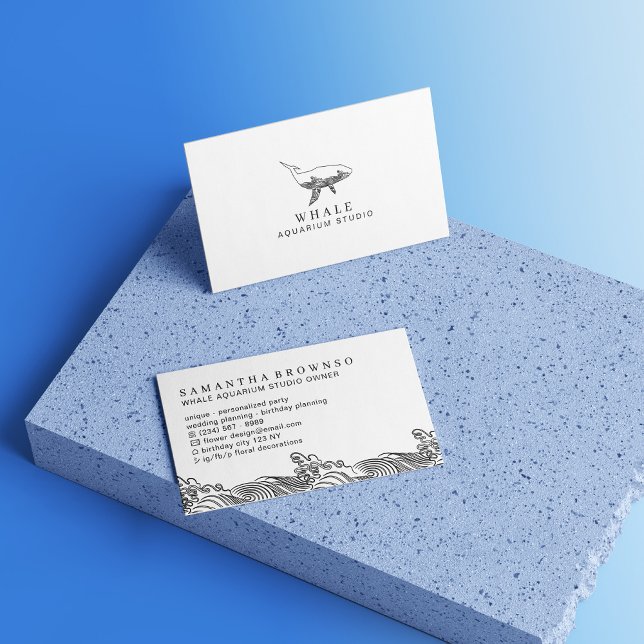 Carte De Visite Baleine d'aquarium (Aquarium Whale Business Card)