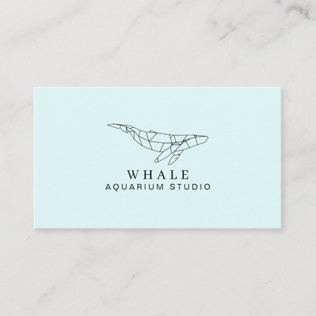 Carte De Visite Baleine de poisson d'aquarium bleu doux en low pol (Devant)