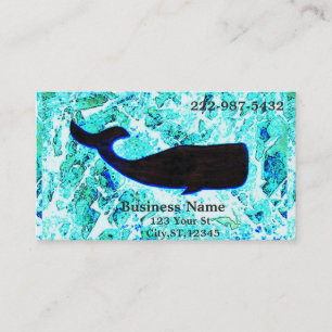 Carte De Visite baleine noire nageant