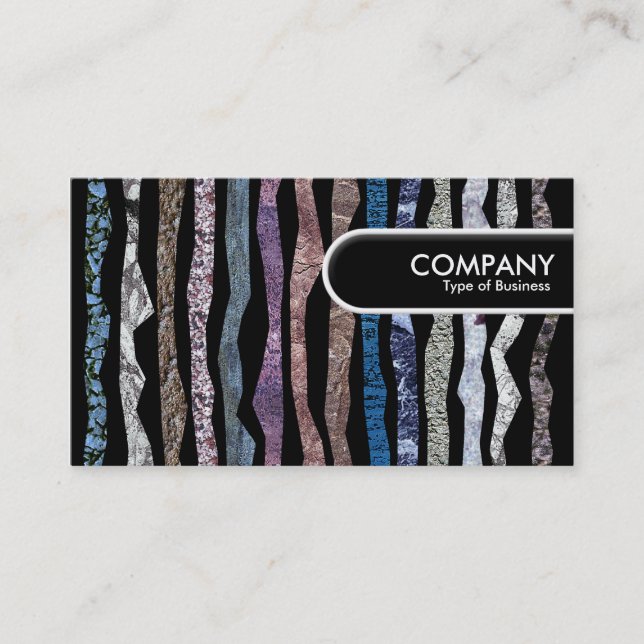 Carte De Visite Balise Arête arrondie - Bandes minérales (Devant)