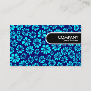 Carte De Visite Balise Arête arrondie - Nuances de bleu floral