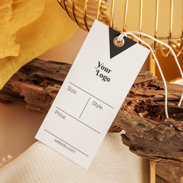 Carte De Visite Balise de prix de l'habillement Merci d'affaires n (Clothing Price Tag Business Thank You Black&White)