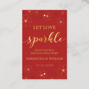 Carte De Visite Balise Mariage Sparkler Cherry Blossoms Couleur p