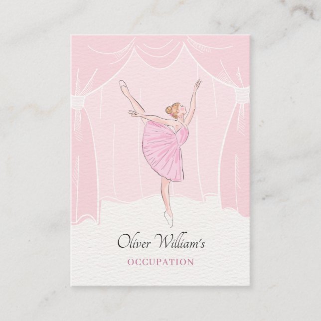 Carte De Visite Balle de ballerine rose (Devant)