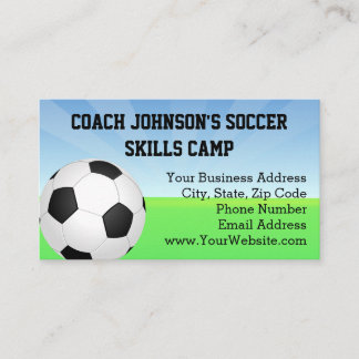 Carte De Visite Balle de football Sunny Day Sports Entraîneur