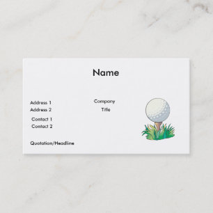 Carte De Visite balle de golf posée sur un tee de golf