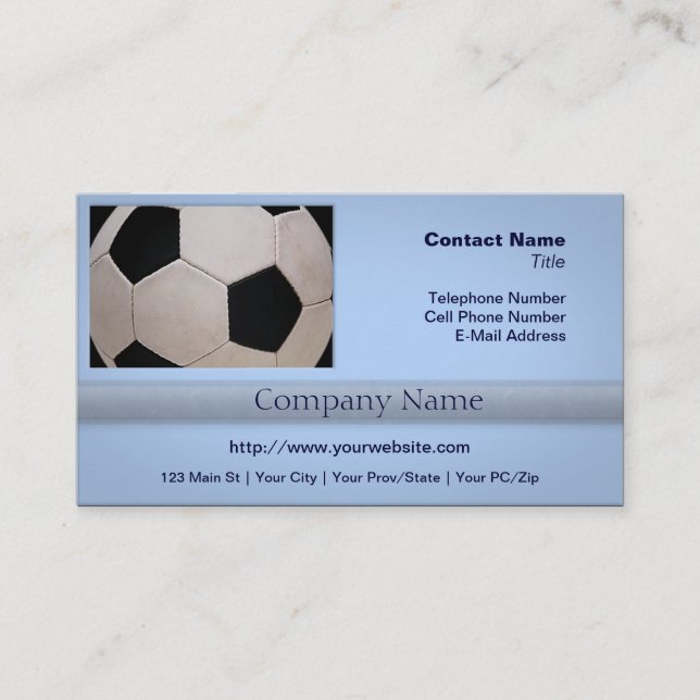 Carte De Visite Balle de soccer blanche et noire (Devant)