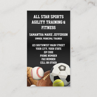 Carte De Visite Balles de sports All Star avec mur de briques
