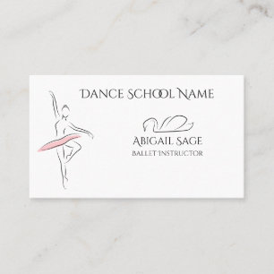 Carte De Visite Ballet Dance Ballerina et Swan Professional