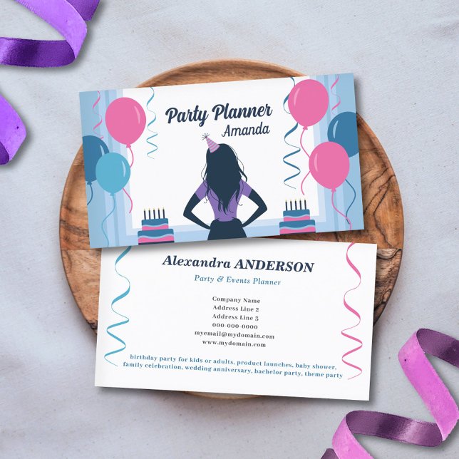Carte De Visite Balloirs & Twists - Planificateur de fête (Balloons & Twists - Party Planner Business Card)