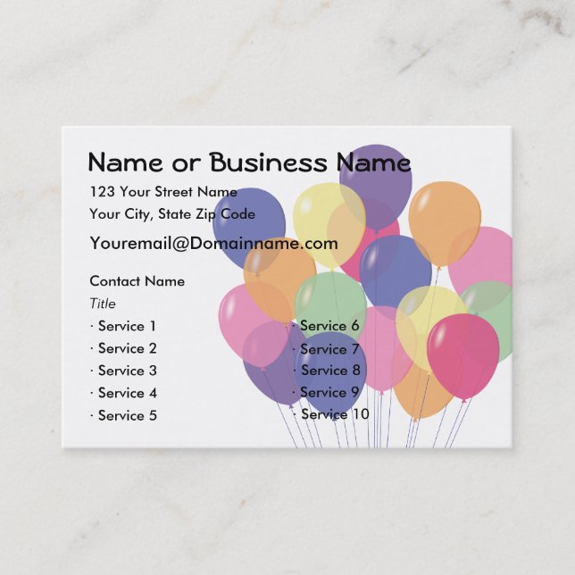Carte de visite ballon 2 faces (Devant)