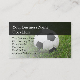 Carte De Visite Ballon de Football dans l'Herbe