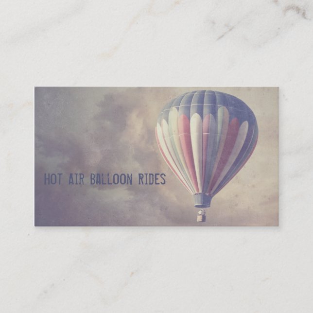 Carte De Visite Ballon vintage à air chaud (Devant)