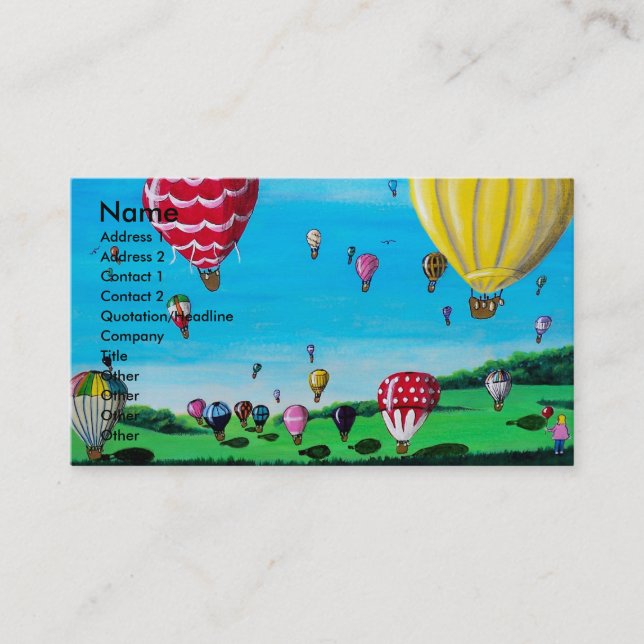Carte De Visite Ballons à air chauds (Devant)