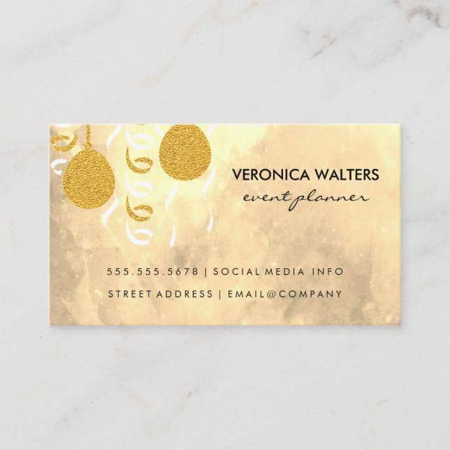 Carte De Visite Ballons de fête / Masquerade Masques (Exécutif) (Devant)