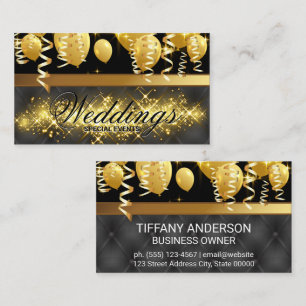 Carte De Visite Ballons d'or   Confetti   Golden Sparkle