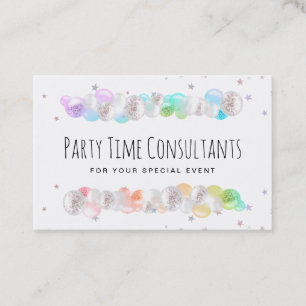 Carte De Visite *~* Ballons Rainbow Party Event Planner Festin B