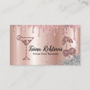 Carte De Visite Ballons Rose Gold Fête Chic Organisatrice d'événem