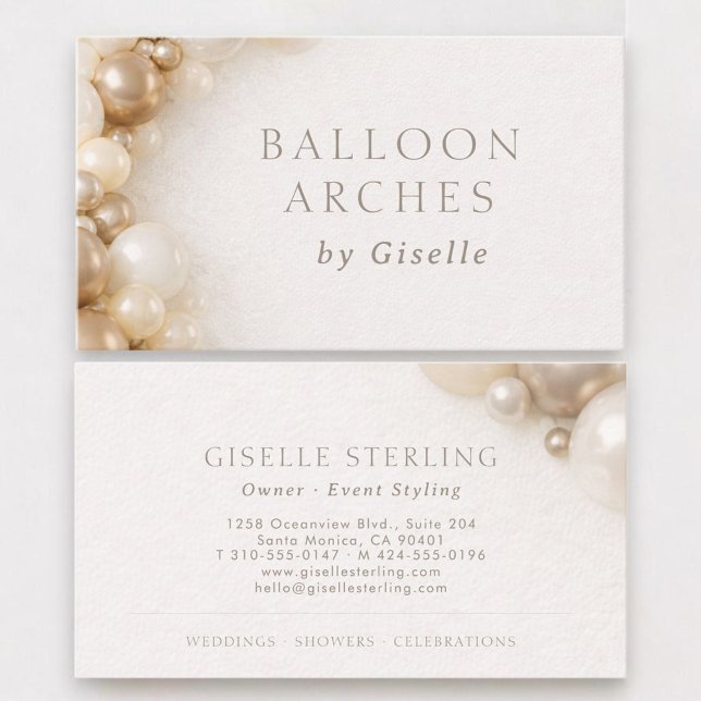 Carte De Visite Balloon Arches Party Decorating (Créateur téléchargé)
