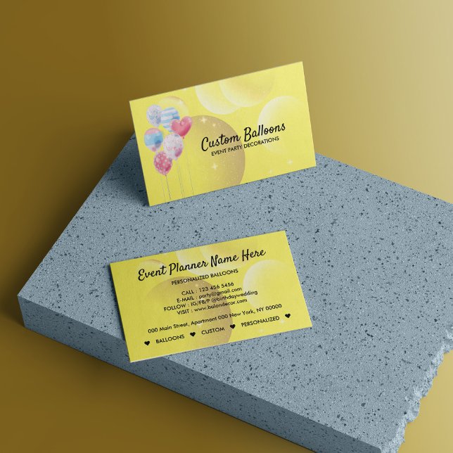 Carte De Visite Balloons Événement Fête Planificateur Décoration b (Balloons Event Party Planner Decoration bling Business Card)