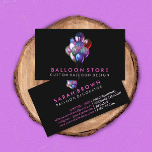 Carte De Visite Balloons roses pailletés pour l'organisation d'évé