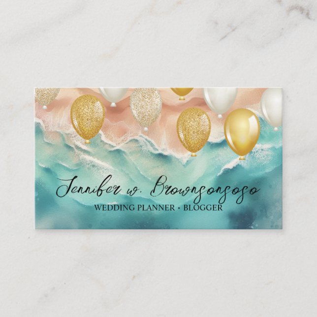 Carte De Visite Balloy Party Planner Ocean Beach Sea (Devant)