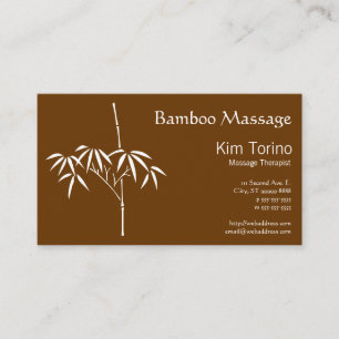 Carte De Visite Bambou de Japonais de thérapeute de massage