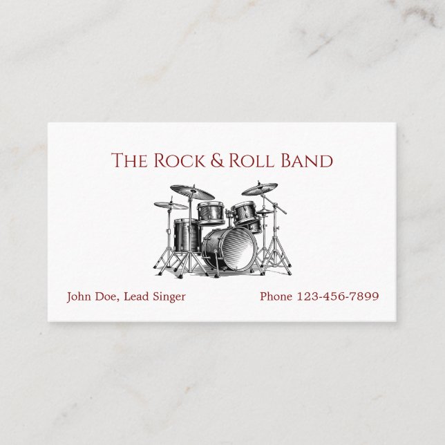 Carte De Visite Band Musician Music Teacher Business Card (Devant)