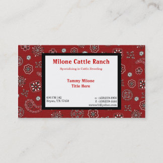 Carte de visite Bandana rouge avec 2 côtés personn