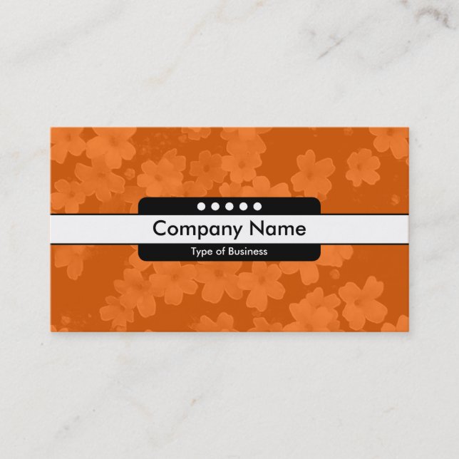 Carte De Visite Bande centrale 5 spots - Fleurs - Orange (Devant)