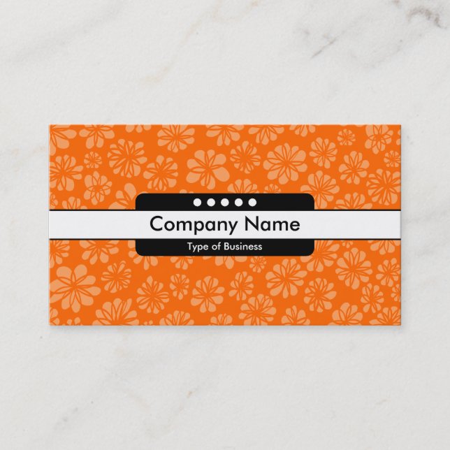 Carte De Visite Bande centrale 5 Spots - Orange Floral (Devant)