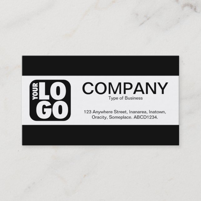 Carte De Visite Bande centrale (logo) - Noir (Devant)