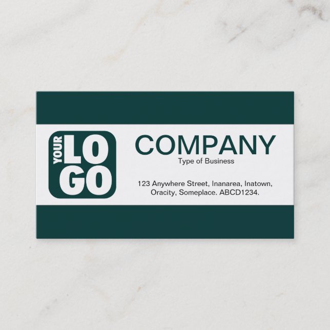 Carte De Visite Bande centrale (logo) - Vert foncé 003333 (Devant)