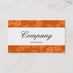 Carte De Visite Bande centrale - Script - Fleurs - Orange