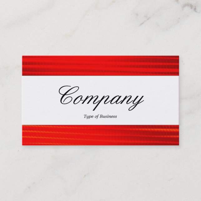 Carte De Visite Bande centrale - Script - Rouge chaud (Devant)