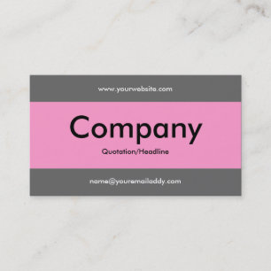 Carte De Visite Bande centrale v2 - Gris et rose