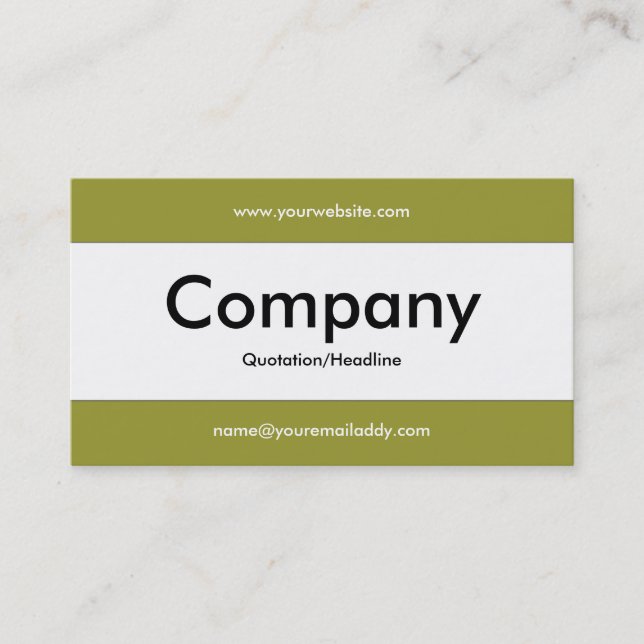 Carte De Visite Bande centrale v2 - Olive 99933 (Devant)