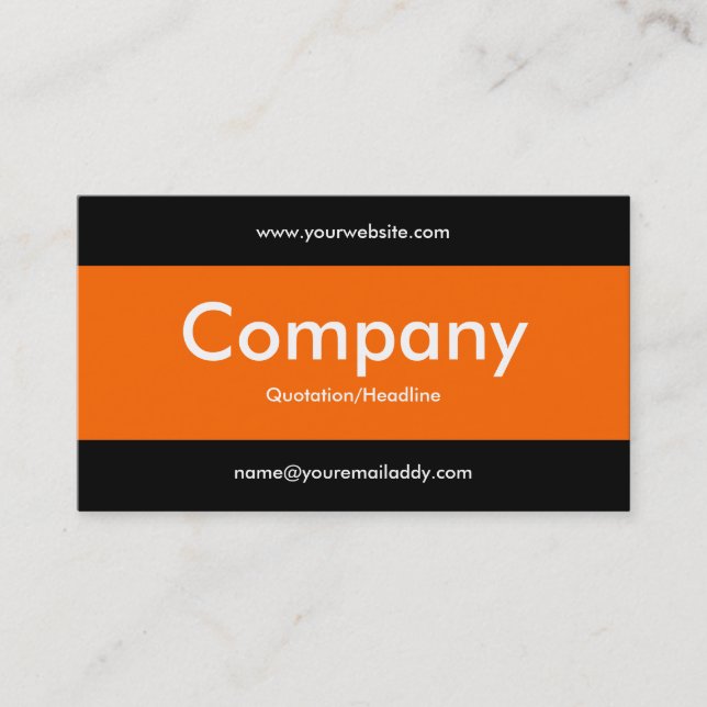 Carte De Visite Bande centrale v2 - Orange avec noir (Devant)