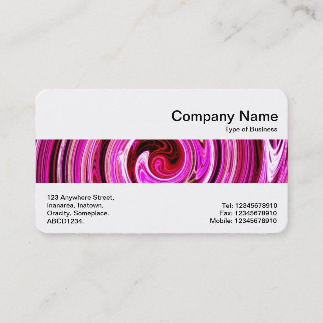 Carte De Visite Bande centrale - Vortex rose (Devant)