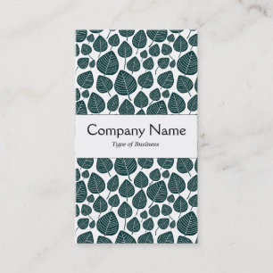 Carte De Visite Bande Centre - Feuilles - Dk Moss Green sur Blanc